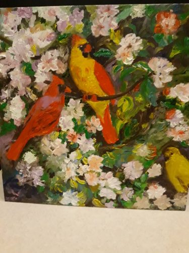 "Попугайчики" на яблоне Майи Киселёвой 