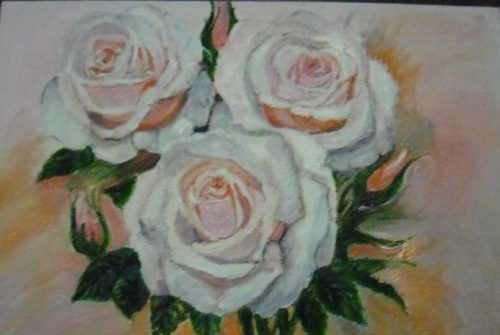 "Белые розы" - декоративный натюрморт